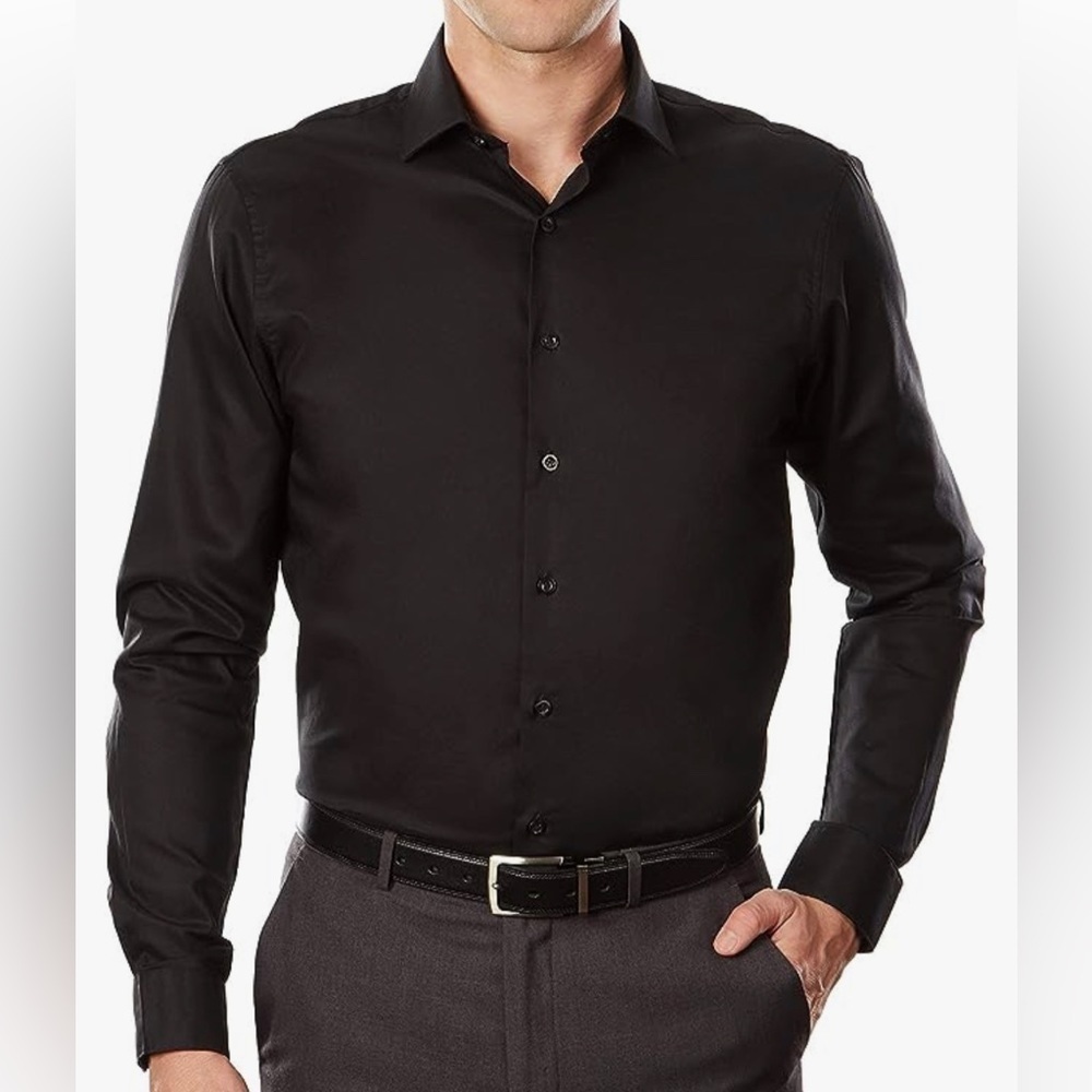 UNLISTED A KENNTH COLE PRODUCTION BLACK BUTTON FRONT DRESS SHIRT 5XL TALL NEW